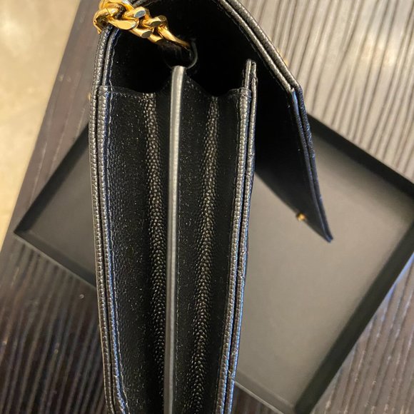 CLASSIC CASSANDRE CHAIN WALLET IN GRAIN DE POUDRE LEATHER - Picture 7 of 13